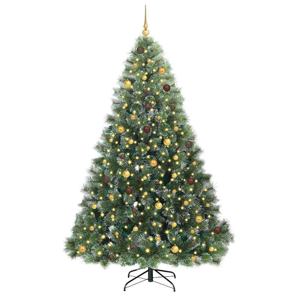 Tekojoulukuusi 300 LED-valoilla Vihreä 240 cm PE ja PVC