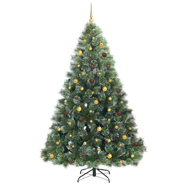 Tekojoulukuusi 300 LED-valoilla Vihreä 240 cm PE ja PVC