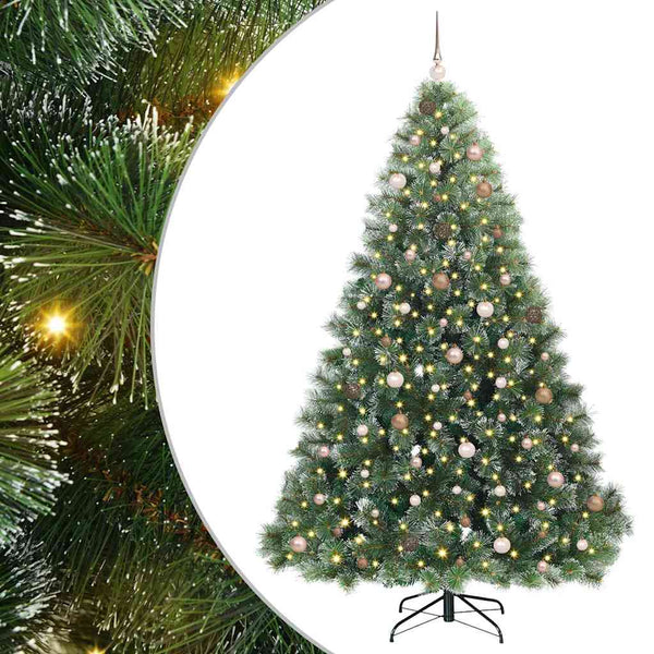 Tekojoulukuusi 300 LED-valoilla Vihreä 240 cm PE ja PVC