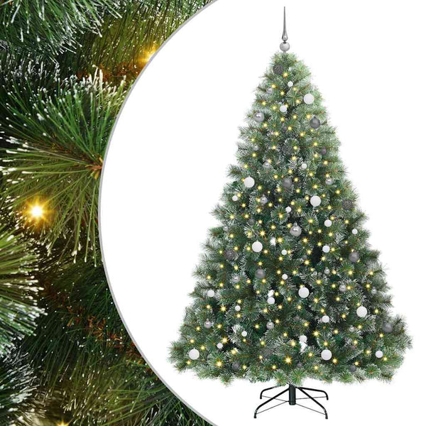 Tekojoulukuusi 300 LED-valoilla Vihreä 240 cm PE ja PVC