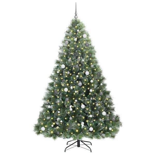 Tekojoulukuusi 300 LED-valoilla Vihreä 240 cm PE ja PVC