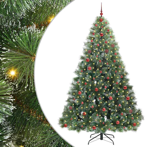 Tekojoulukuusi 300 LED-valoilla Vihreä 240 cm PE ja PVC