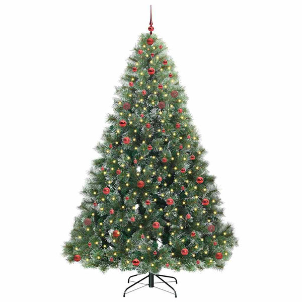 Tekojoulukuusi 300 LED-valoilla Vihreä 240 cm PE ja PVC