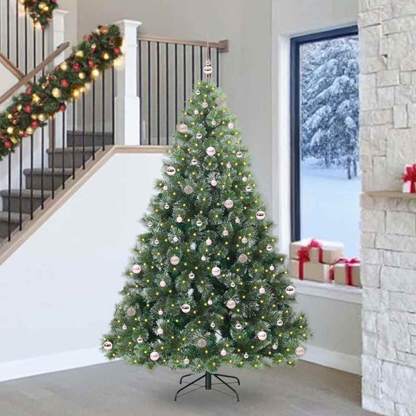Tekojoulukuusi 300 LED-valoilla Vihreä 240 cm PE ja PVC