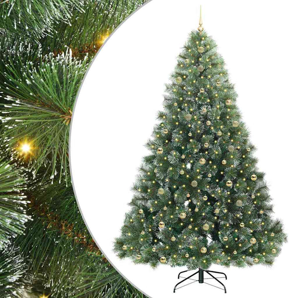 Tekojoulukuusi 300 LED-valoilla Vihreä 240 cm PE ja PVC