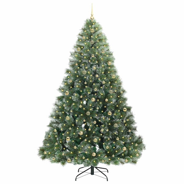Tekojoulukuusi 300 LED-valoilla Vihreä 240 cm PE ja PVC