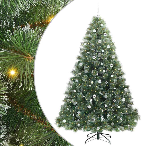 Tekojoulukuusi 300 LED-valoilla Vihreä 240 cm PE ja PVC