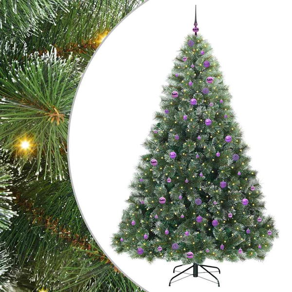 Tekojoulukuusi 300 LED-valoilla Vihreä 240 cm PE ja PVC