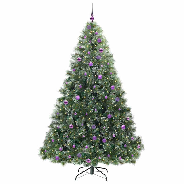 Tekojoulukuusi 300 LED-valoilla Vihreä 240 cm PE ja PVC