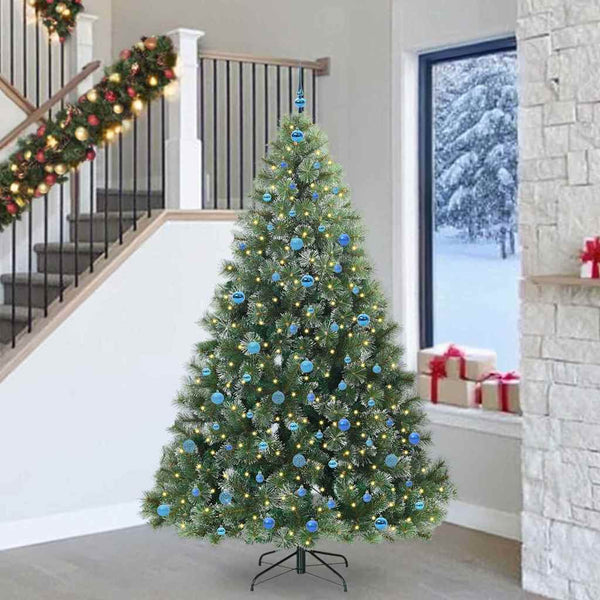 Tekojoulukuusi 300 LED-valoilla Vihreä 240 cm PE ja PVC