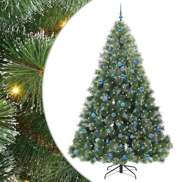 Tekojoulukuusi 300 LED-valoilla Vihreä 240 cm PE ja PVC