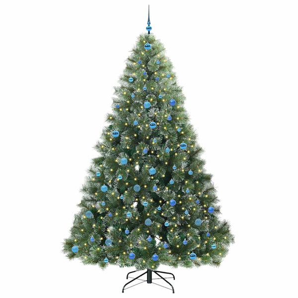 Tekojoulukuusi 300 LED-valoilla Vihreä 240 cm PE ja PVC
