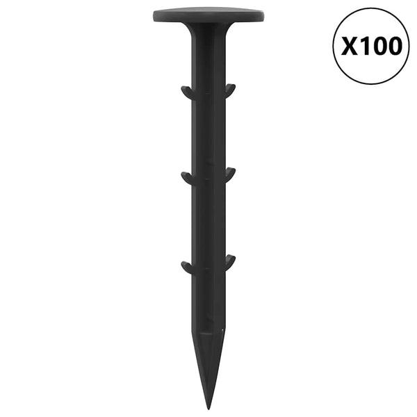 Maapinnit 100 kpl Musta Ø3 x 11 cm Muovi