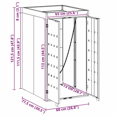 Tönkkäroskis / varasto kasviruukku katon kanssa yksinkertaiselle 240L säiliölle