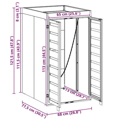 Pyörällinen jäteastian säilytys ruukkukatolla 240L astialle
