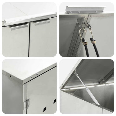 Pyörällinen jäteastian säilytys kaasun nostokannella 240L astialle