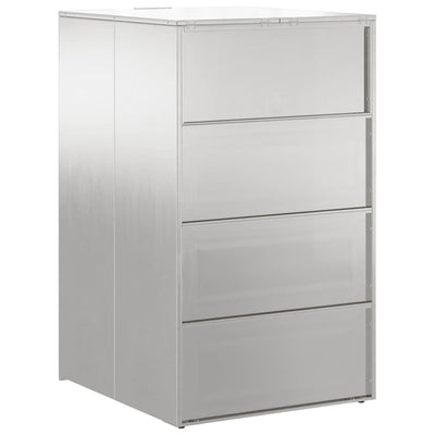 Pyörällinen jäteastian säilytys kaasun nostokannella 240L astialle