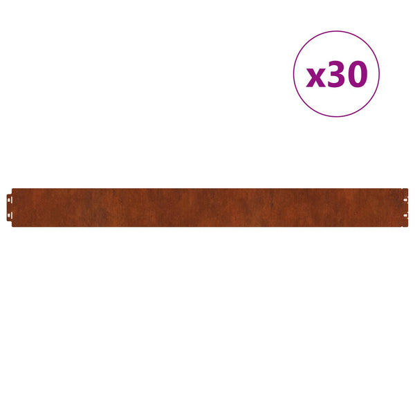 Nurmireunus 30 kpl 20 x 103 cm Säänkestävä teräs Ruosteinen