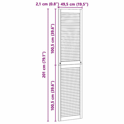 Luonnollinen kaapin ovi Niculica 140.5x2.1x49.5cm (mänty)