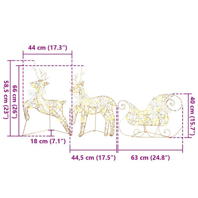 Kulta led-joulupeurat Xenofan 40 LED-valoilla (7 pcs pet)