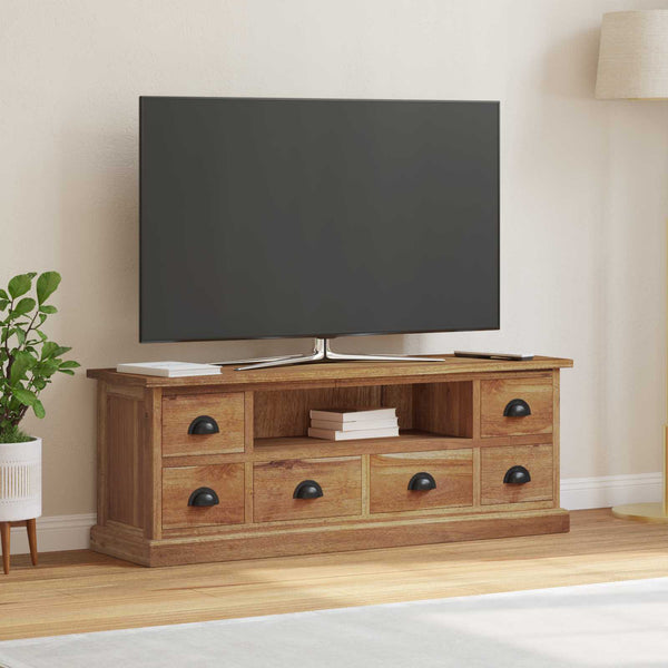 TV-teline laatikon kanssa Ruskea 110 x 30 x 40 cm Tiikkipuu