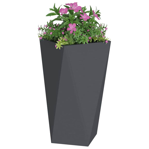 Kukkalaatikko 2 kpl Antrasiitti 40 x 40 x 75 cm Teräs