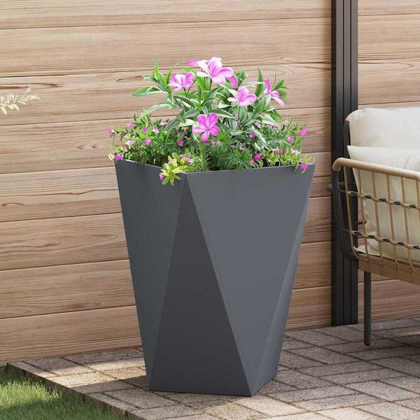 Kukkalaatikko 2 kpl Antrasiitti 50 x 50 x 75 cm Teräs