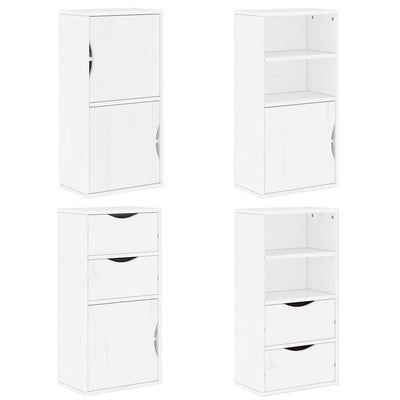 Sivukaapit 4 kpl ODDA, valkoinen, 40x24x79 cm massiivipuu mänty