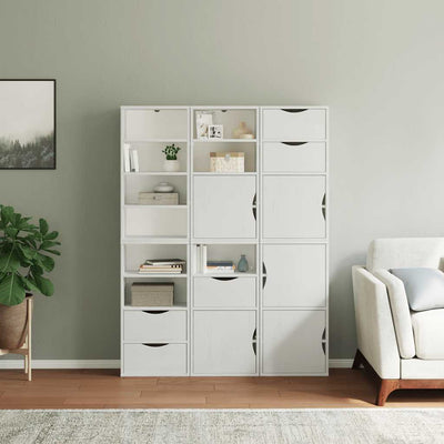 Sivukaapit 6 kpl ODDA, valkoinen, 40x24x79 cm massiivipuu mänty