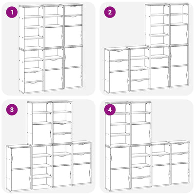 Sivukaapit 6 kpl ODDA, valkoinen, 40x24x79 cm massiivipuu mänty