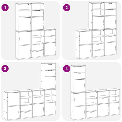 Sivukaapit 5 kpl ODDA, 40x24x79 cm massiivipuu mänty