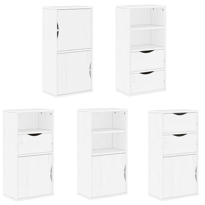 Sivukaapit 5 kpl ODDA, valkoinen, 40x24x79 cm massiivipuu mänty