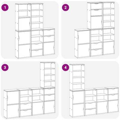 Sivukaapit 5 kpl ODDA, 40x24x79 cm massiivipuu mänty