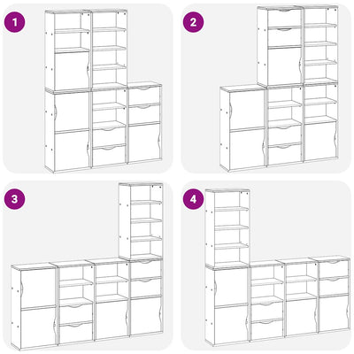 Sivukaapit 5 kpl ODDA, valkoinen, 40x24x79 cm massiivipuu mänty