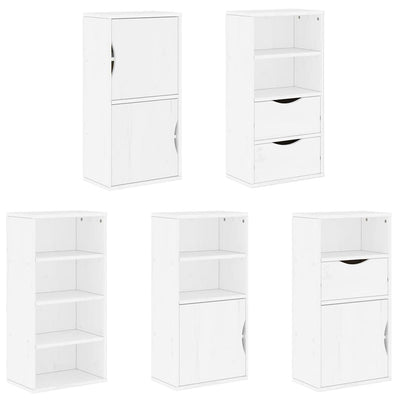 Sivukaapit 5 kpl ODDA, valkoinen, 40x24x79 cm massiivipuu mänty