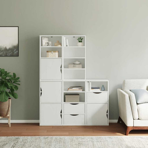 Sivukaapit 5 kpl ODDA, valkoinen, 40x24x79 cm massiivipuu mänty