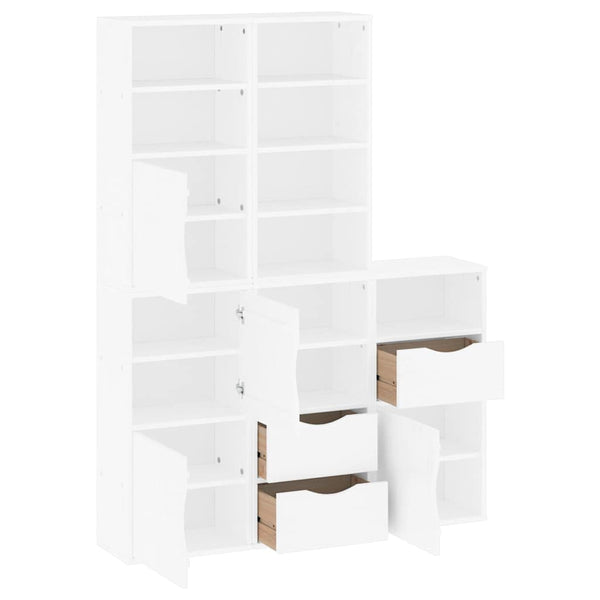 Sivukaapit 5 kpl ODDA, valkoinen, 40x24x79 cm massiivipuu mänty
