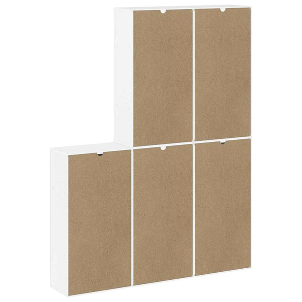 Sivukaapit 5 kpl ODDA, valkoinen, 40x24x79 cm massiivipuu mänty