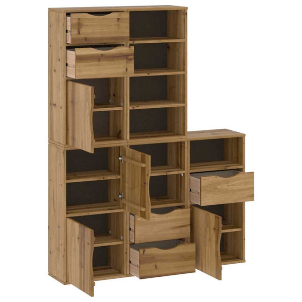 Sivukaapit 5 kpl ODDA, 40x24x79 cm massiivipuu mänty