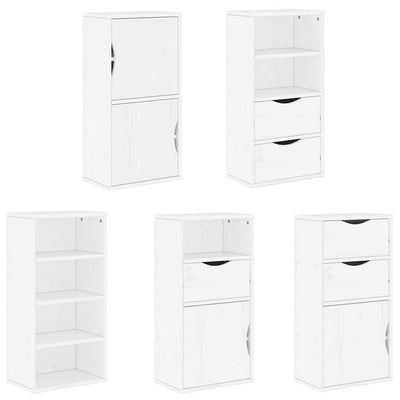 Sivukaapit 5 kpl ODDA, valkoinen, 40x24x79 cm massiivipuu mänty