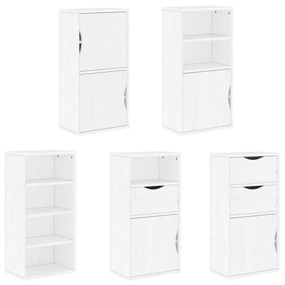 Sivukaapit 5 kpl ODDA, valkoinen, 40x24x79 cm massiivipuu mänty