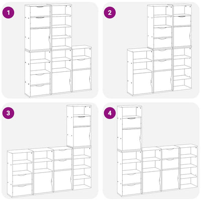 Sivukaapit 5 kpl ODDA, 40x24x79 cm massiivipuu mänty