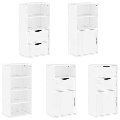 Sivukaapit 5 kpl ODDA, valkoinen, 40x24x79 cm massiivipuu mänty