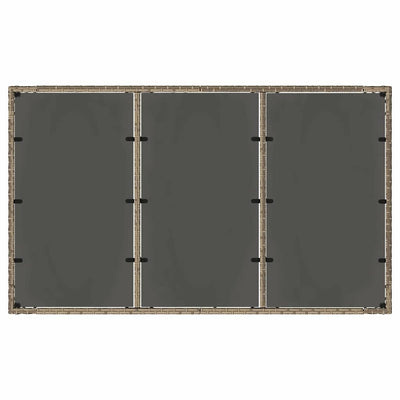 Harmaa piharuokailu setti Med 150x90x75cm (7 pcs polyrottinki)