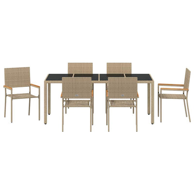 Beige ja musta piharuokailu setti Cozi 190x90x75cm (7 pcs)