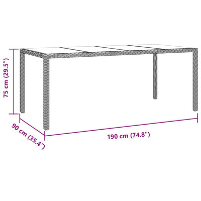 Beige ja musta piharuokailu setti Cozi 190x90x75cm (7 pcs)