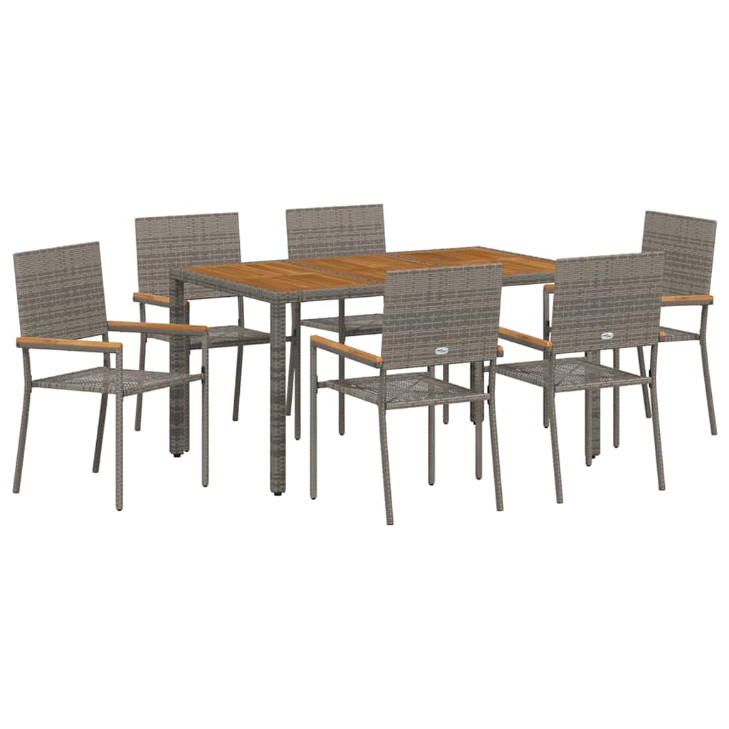Piharuokailu setti 7 pcs Harmaa polyrottinki