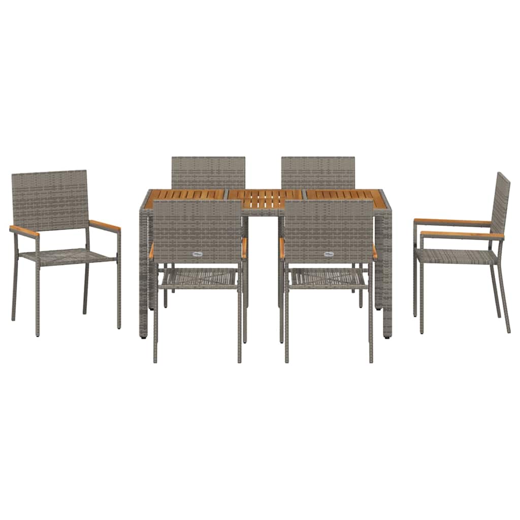 Piharuokailu setti 7 pcs Harmaa polyrottinki