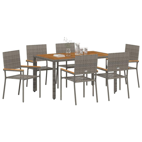Piharuokailu setti 7 pcs Harmaa polyrottinki