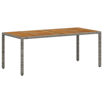 Harmaa piharuokailu setti Cristorean 190x90x75cm (9 pcs polyrottinki)